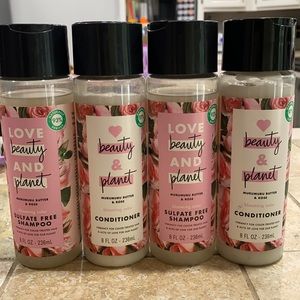 2 Love Beauty Planet shampoos and conditioners. 8 oz